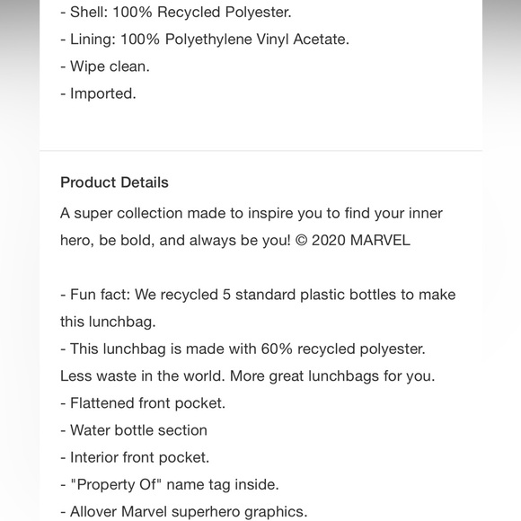 GAPKIDS MARVEL LUNCH BOX - Picture 3 of 3